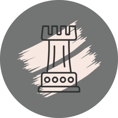 Gri arkaplanda basit satranç kalesi simgesi