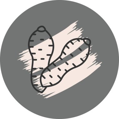 Gri arka planda iki fıstık çizimi