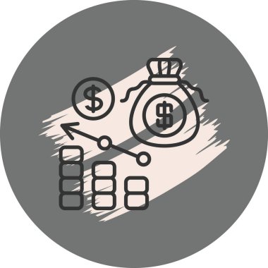 Para torbası grafiği finansal büyüme eğilimlerini gösteriyor