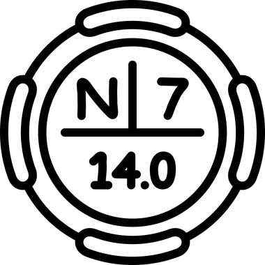 Nitrojen Kimyasal Element Basit Simge, Vektör