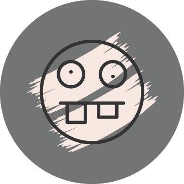 Aptal ifadesi olan basit bir çizgi film yüzü