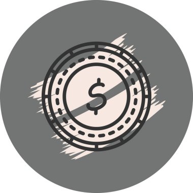 Bonaire Madeni Para Simgesi. Uygulama veya web sayfası için basit web logosu 