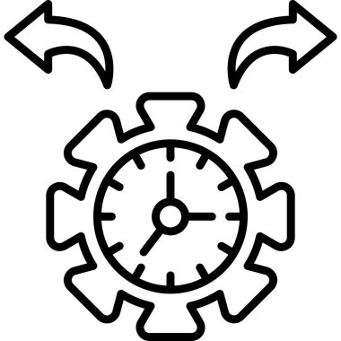 Yön gösteren okları olan dişli saat