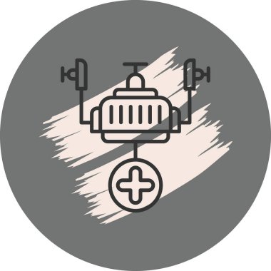 Tıbbi haç sembollü basit motor simgesi