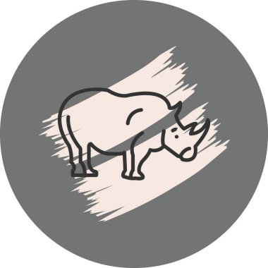 Gergedan simgesi vektör çizimi tasarımı