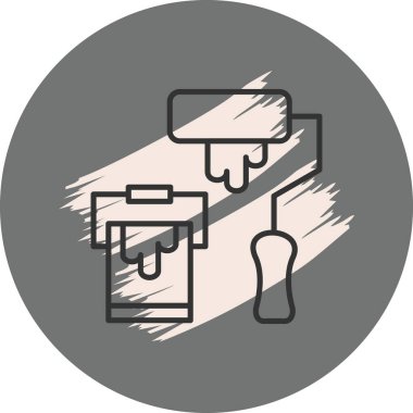 Boya silindiri ve damlayan boyayla