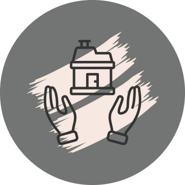 Küçük ev simgesini tutan eller