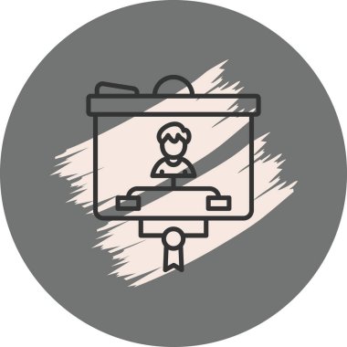 An organizational chart on a presentation board with a person at the top suitable for business apps or web pages.