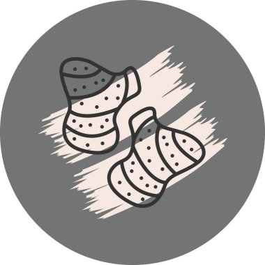 İki rahat terliğin stilize çizimi