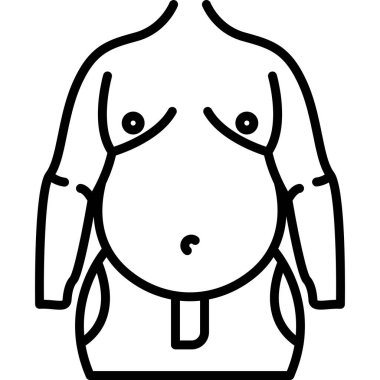 Şişman bir erkek gövdesinin çizgi çizimi