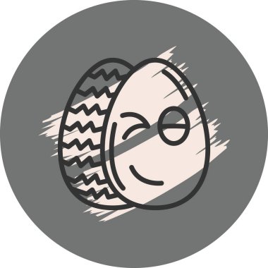 Dalgalı kabuklu gülümseyen çizgi film yumurtası