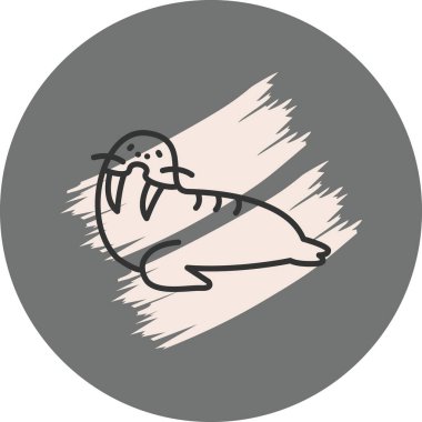 Deniz aygırı simgesi vektör çizimi