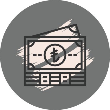 Italian Lira Notes Icon, Vector Illustration