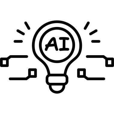 Ampul yapay zeka kavramını sembolize ediyor.