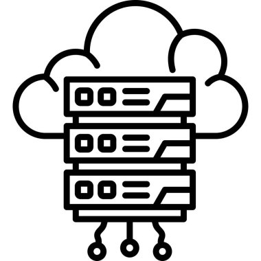 Modern sunucu simgesinin vektör illüstrasyonu