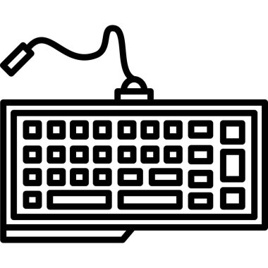 Kablolu siyah bilgisayar klavyesi