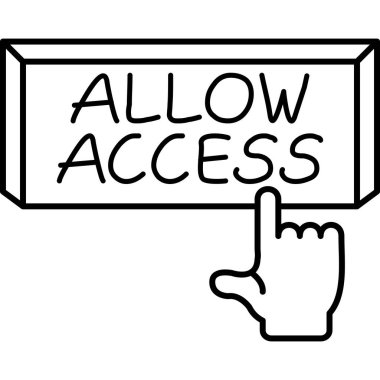 Erişim web simgesi vektör illüstrasyonuna izin ver