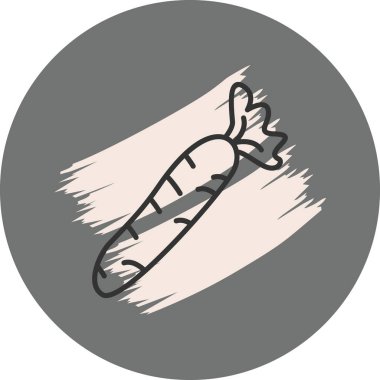 Gıda ikonunun vektör illüstrasyonu. Havuç.