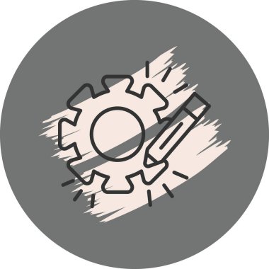 Kalem ve tasarım ögelerine sahip vites simgesi