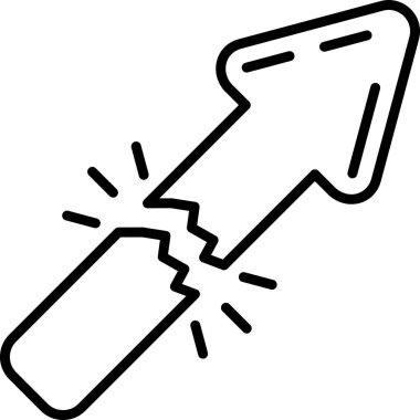 Kırık ok yukarıyı işaret ediyor.