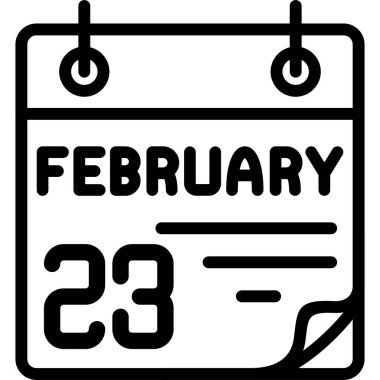 23 Şubat takvim simgesi vektör illüstrasyonuName 