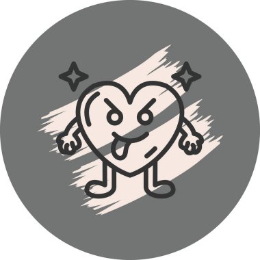 Kalp Alaycı Simge Web Vektörü İllüstrasyonu