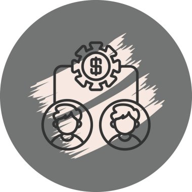 Dolar işaretleri ile birbirine bağlı iki kişi