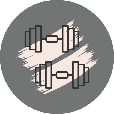 Dairesel arkaplan dizaynında iki dambıl