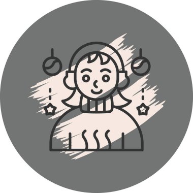 Süslü süveter giyen kız.