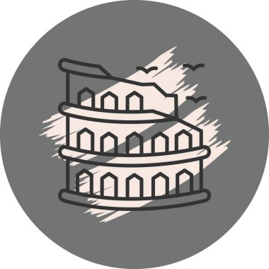 Antik kolezyum yapısının biçimlendirilmiş çizimi