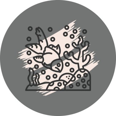 Basit bir çizim, suda yüzen tek bir Japon balığını resmediyor.