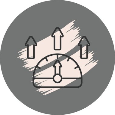 Yukarı doğru ok ve ilerlemeyi gösteren gösterge