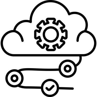 Bulut Servis Simgesi, Beyaz Arkaplan Görüntü