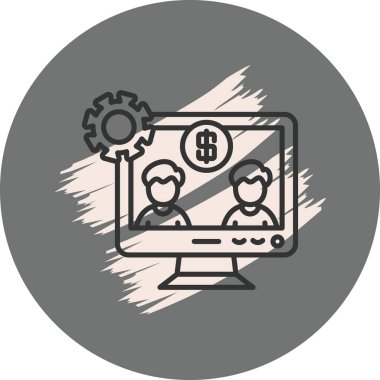 Bilgisayar ekranında finans tartışan iki adam