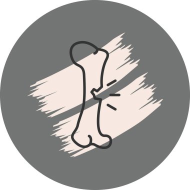 Soyut arkaplan tasarımlı basit kemik simgesi