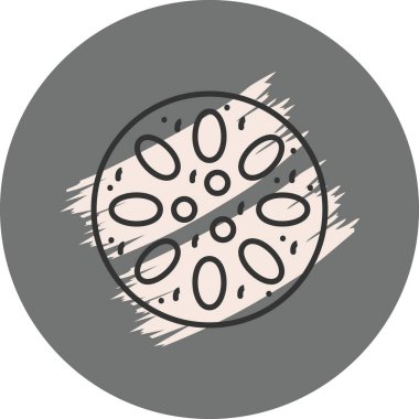 Lotus kök illüstrasyonunun dairesel dilimi