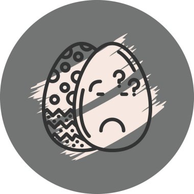 Üzücü ifadeleri olan iki süslü Paskalya yumurtası.