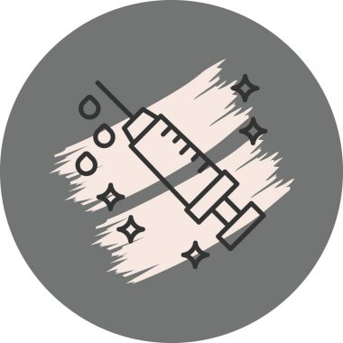 Arkaplanda damlalar ve parıltılar olan şırınga