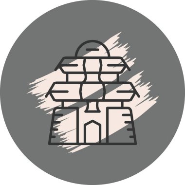 Tarihi bina yapısının basit ana hatları