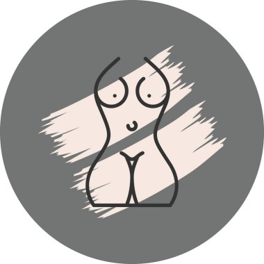 Kadın figürünün basit çizgi çizimi