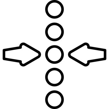 Oklar merkezi daireyi gösteriyor.