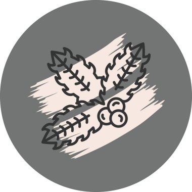 Noel Holly web simgesi vektör illüstrasyonu