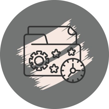 Dişli ve saat sembollü dizin simgesi