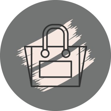 Gri arkaplanda basit bir alışveriş çantası simgesi