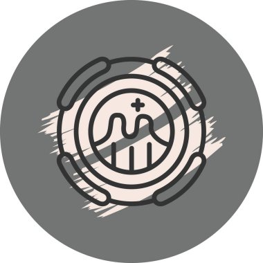 Biçimli dağ tasarımlı dairesel logo