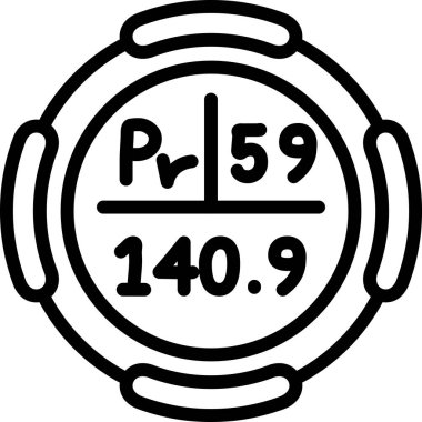 Praseodim Kimyasal Element Basit Simge, Vektör