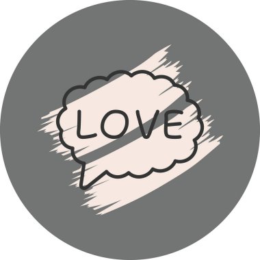 Aşk sözcüklerini içeren konuşma balonu