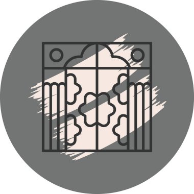 Çiçek desenli dekoratif pencere tasarımı