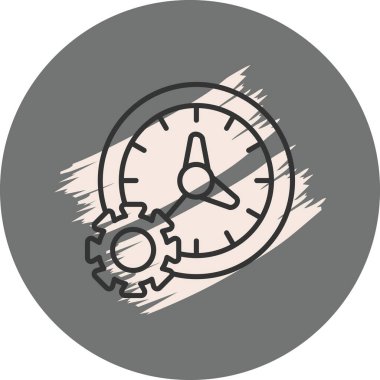 zaman yönetimi web simgesi, vektör illüstrasyonu          