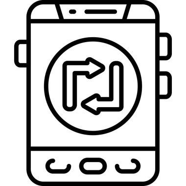 Veri aktarım simgesi gösteren akıllı telefon simgesi